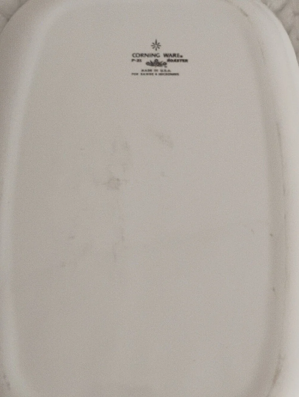 Vintage Corningware White Ceramic Tray with Blue Cornflower Motif